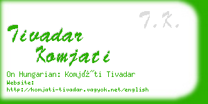 tivadar komjati business card